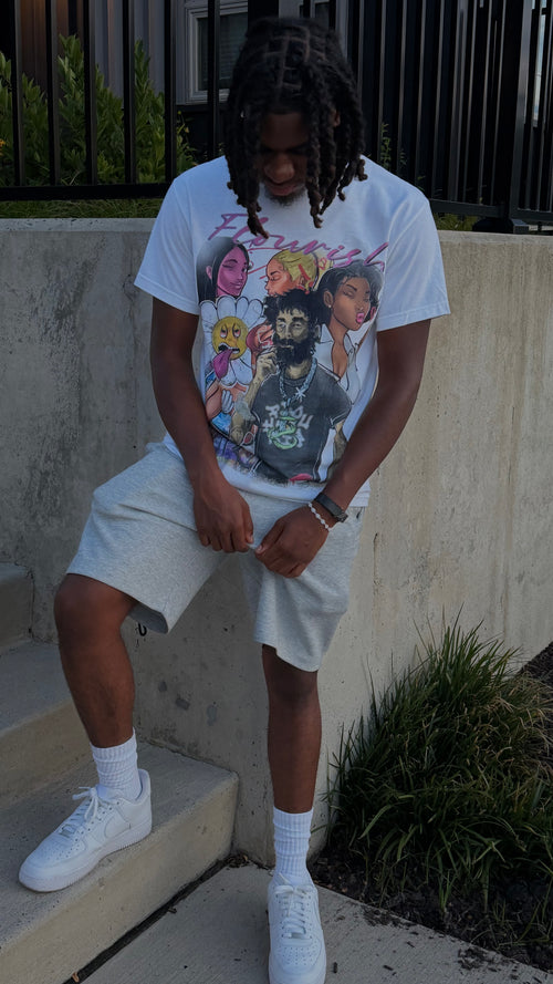 White Flourish Graphic T-Shirt